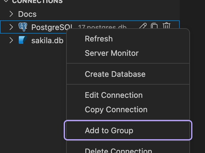 Add to group option