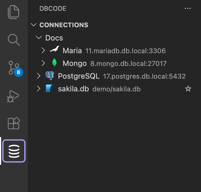 DBCode Icon in VS Code