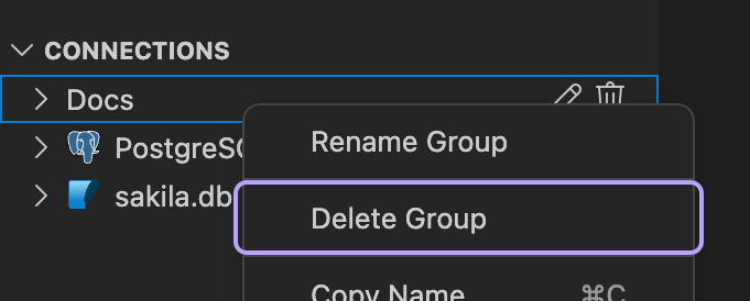 Delete group option