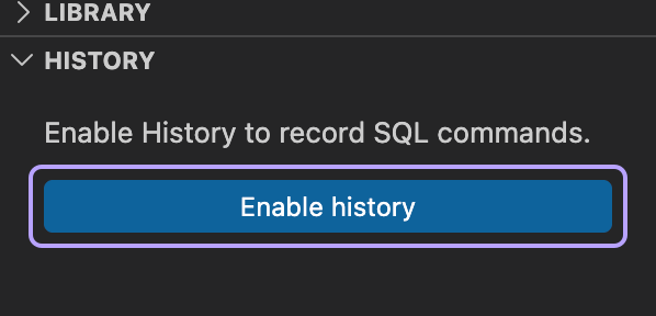 Enable history in DBCode