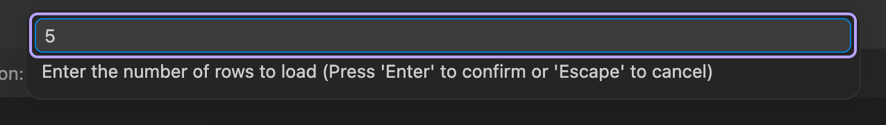 Enter row limit