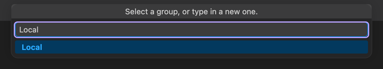 Group naming dialog