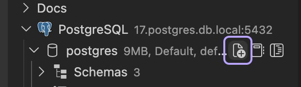 Opening a new SQL file