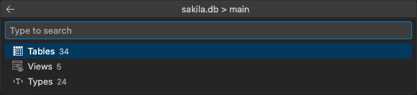 Quick Open showing object containers