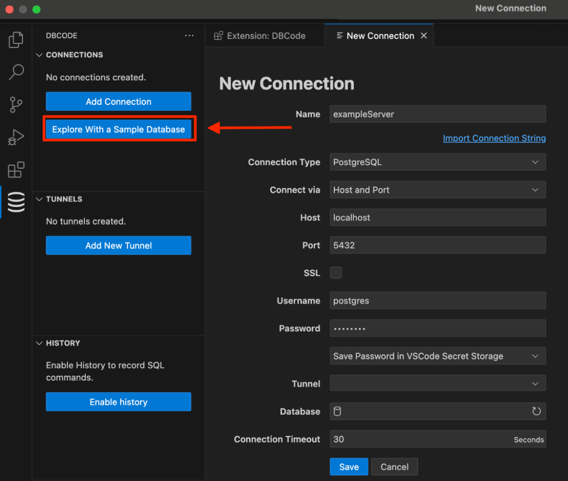 Sample Database Selection