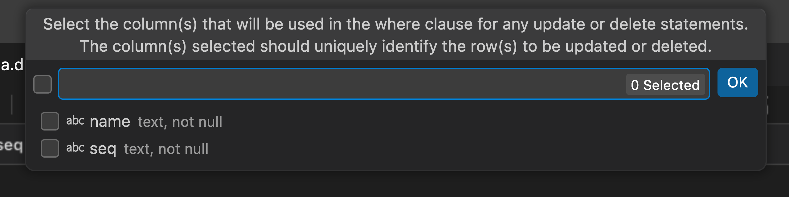 Save changes dialog