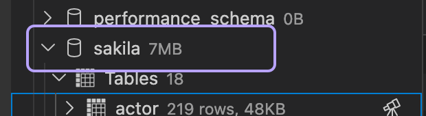 Selecting a database