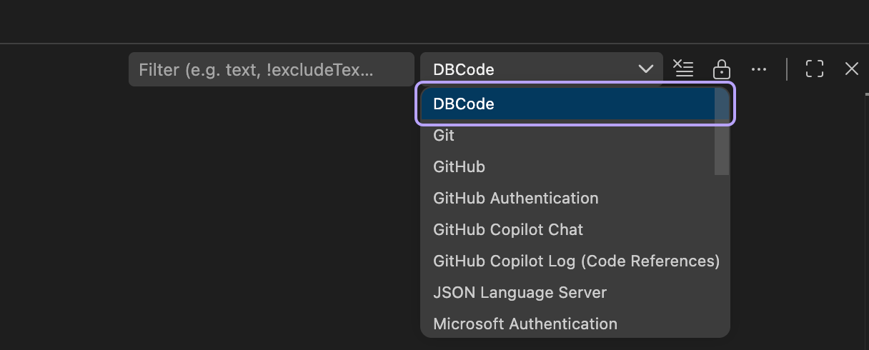 Selecting DBCode output