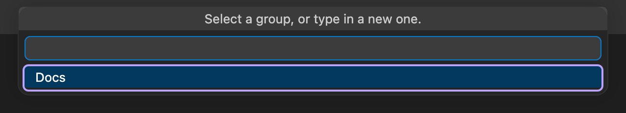 Select group dialog