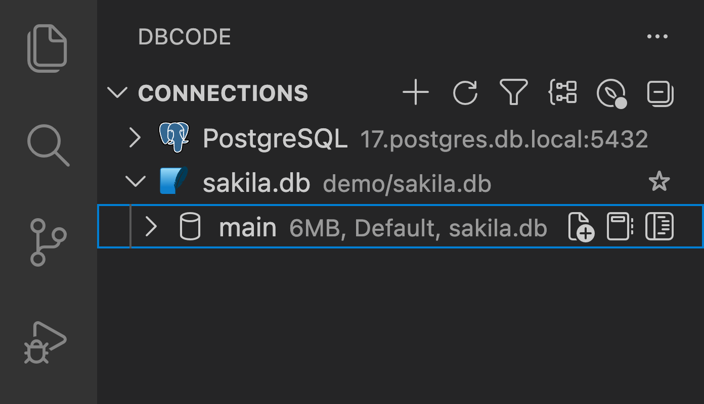 Selected database