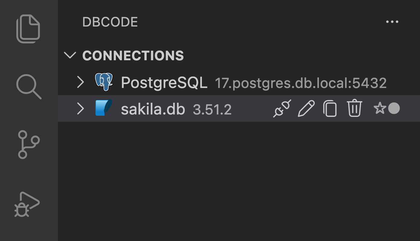 Selecting a database connection