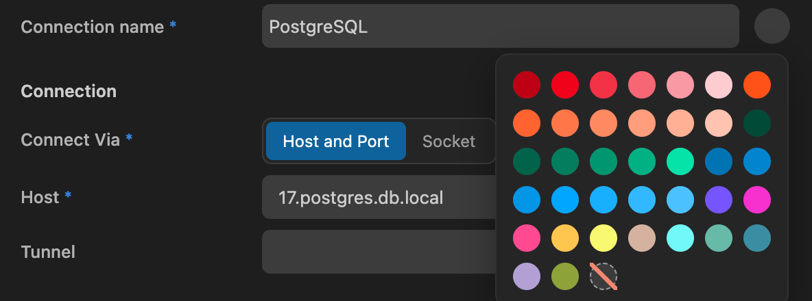 Setting a connection color