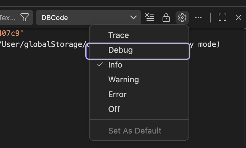 Setting debug log level