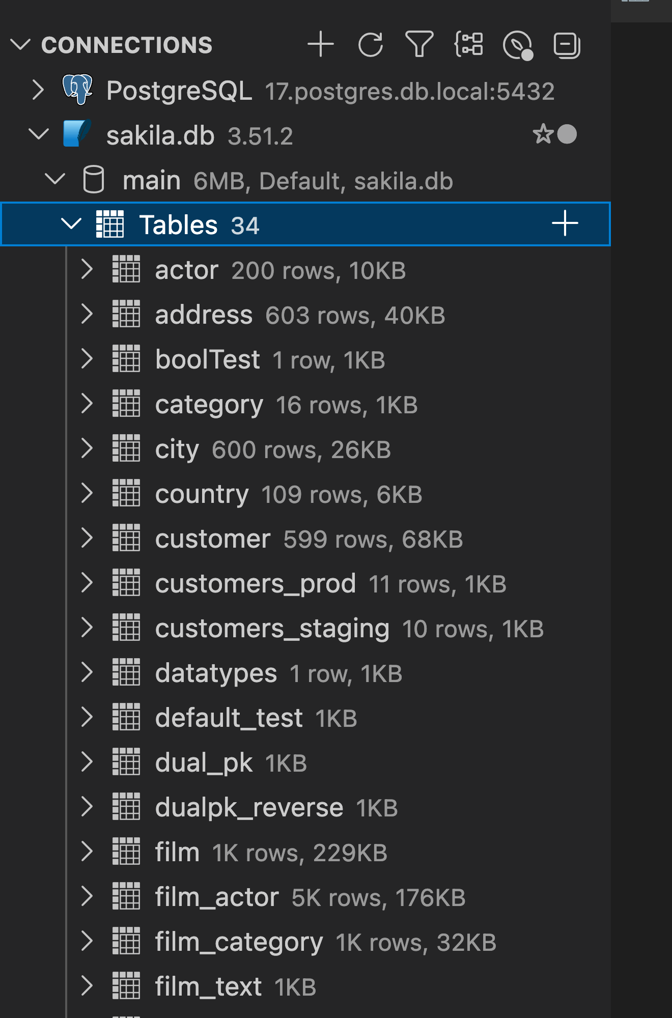 Viewing table data