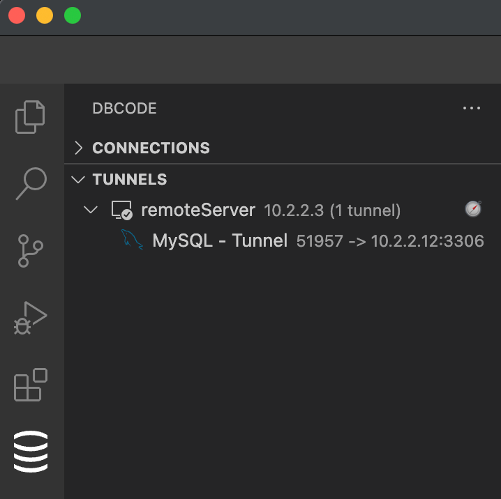 Active SSH tunnel