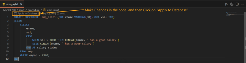 Apply changes to database