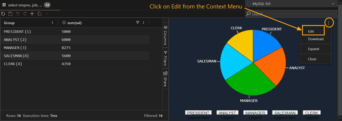 edit pivot chart