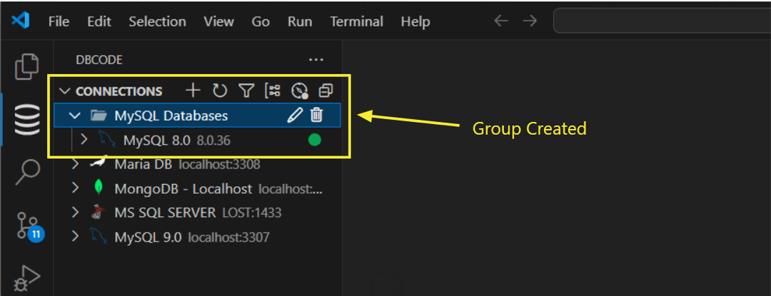 Group created with connections