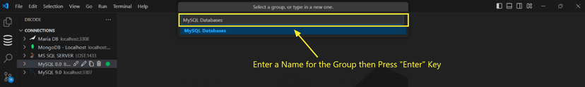 Group naming dialog