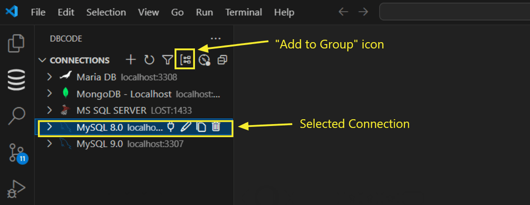 Group connections option