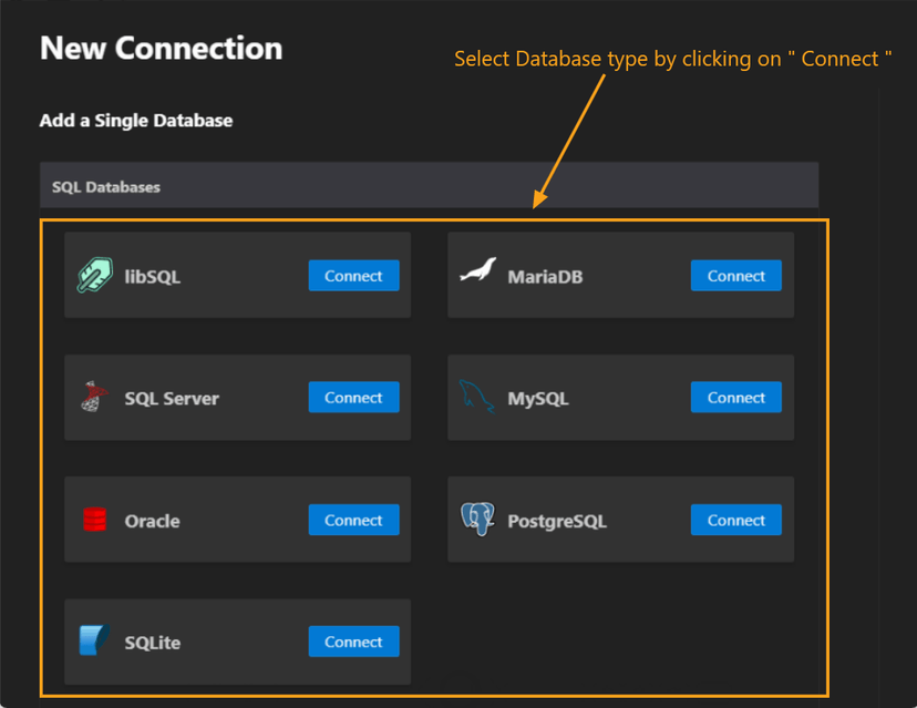 Database type selection