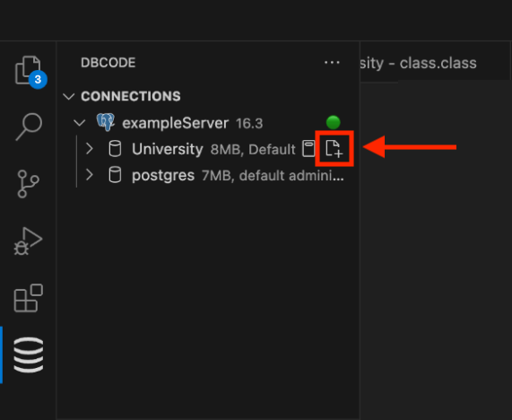 Opening a new SQL file