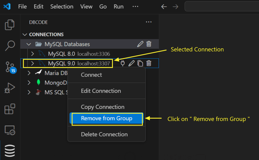 Remove from group option