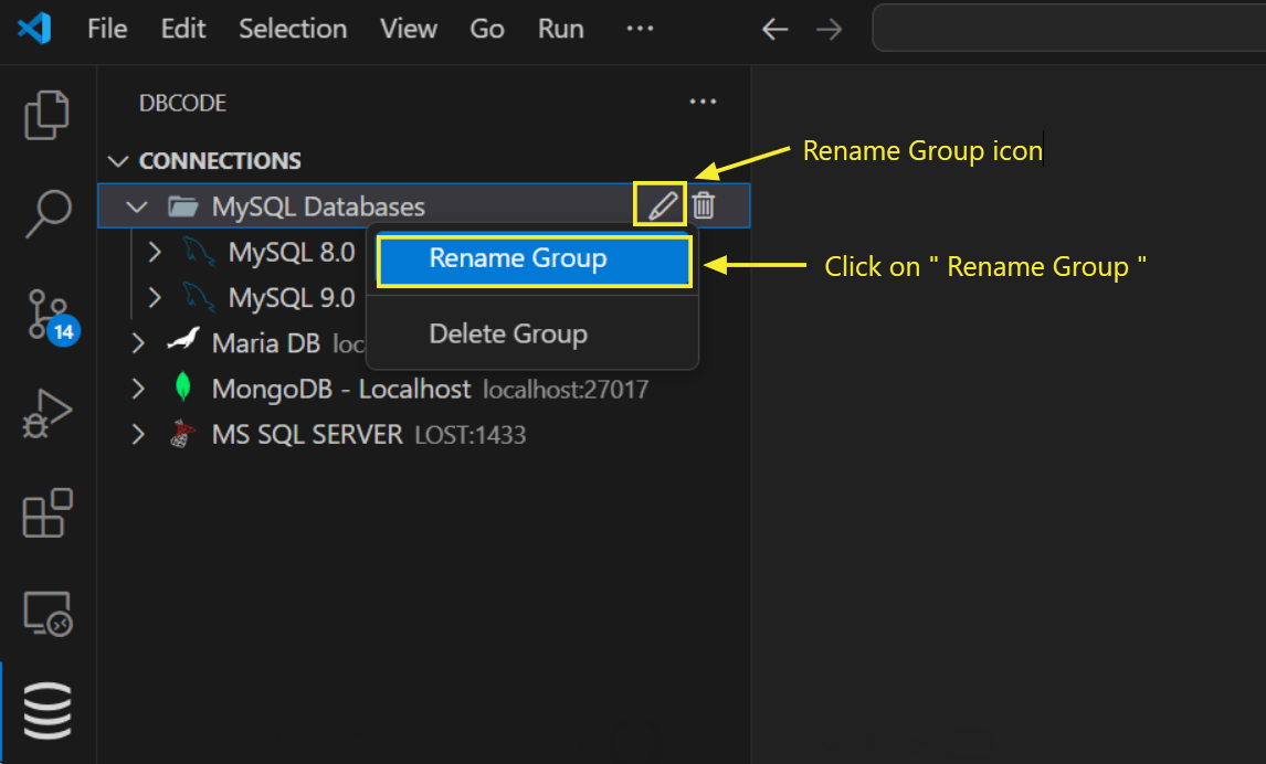 Rename group option