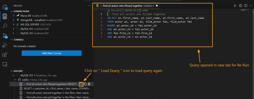 Re-run a saved query