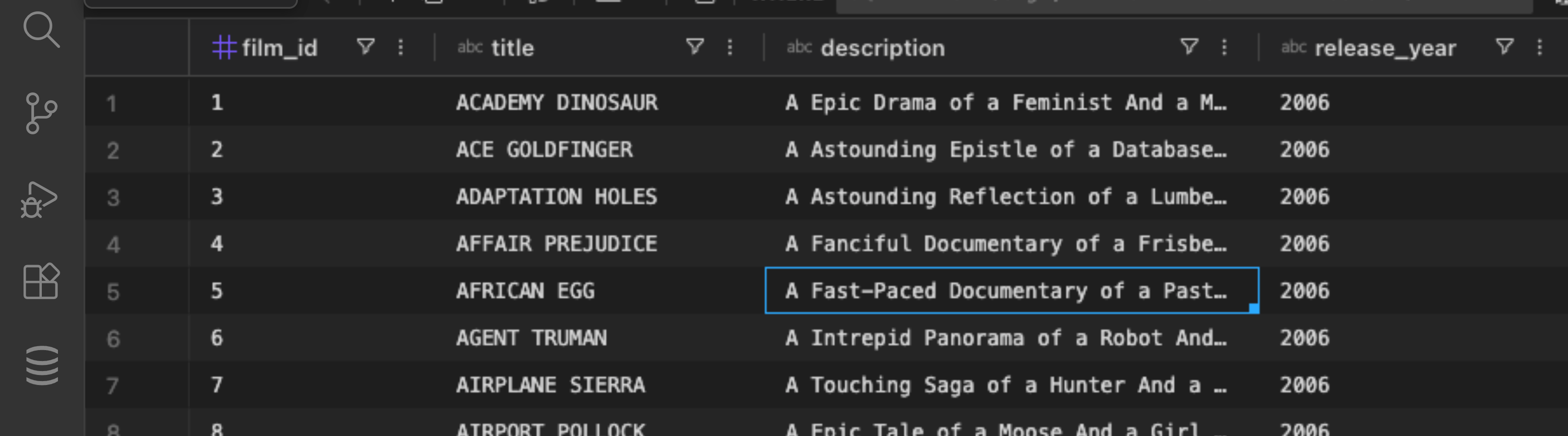 Selecting a data range