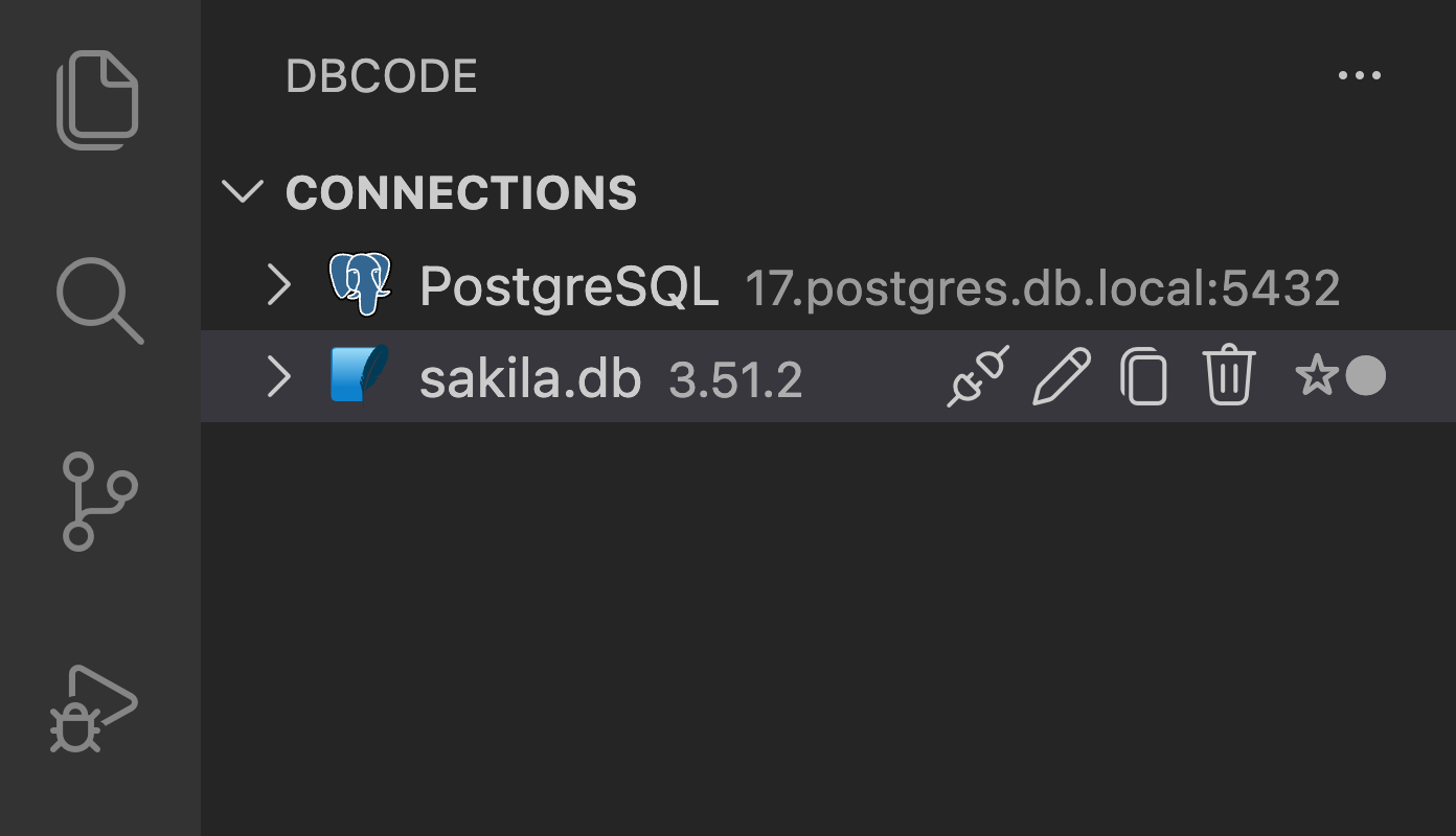 Selecting a database connection