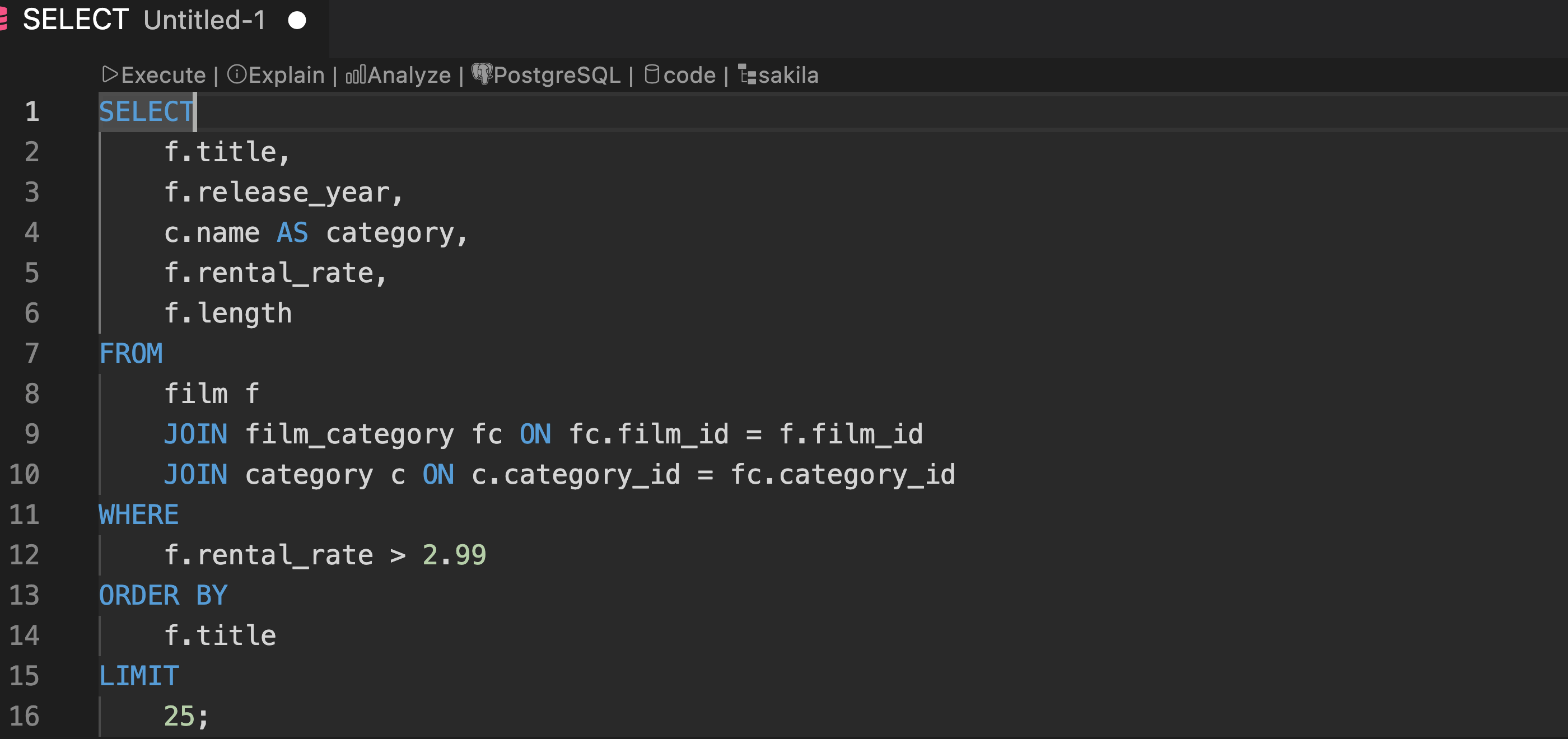 Executing SQL queries