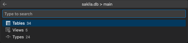 Quick Open showing object containers