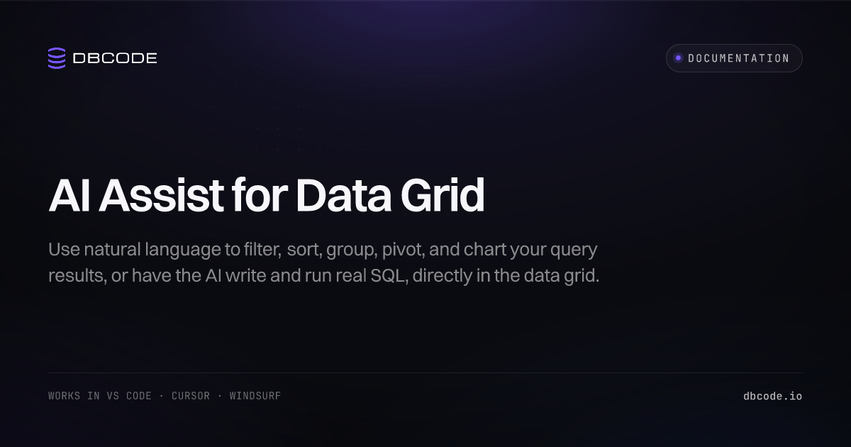 AI Assist for Data Grid | DBCode