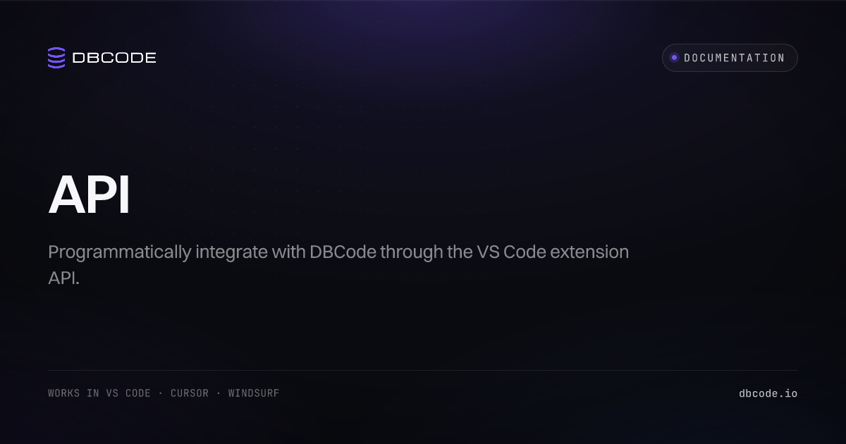 API | DBCode