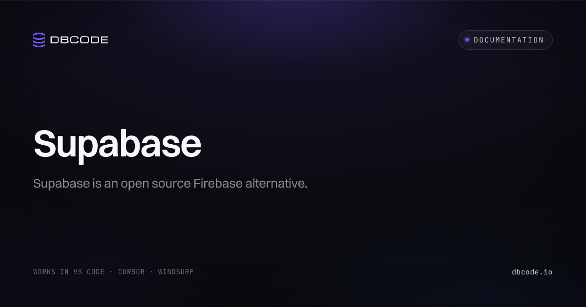 Supabase | DBCode