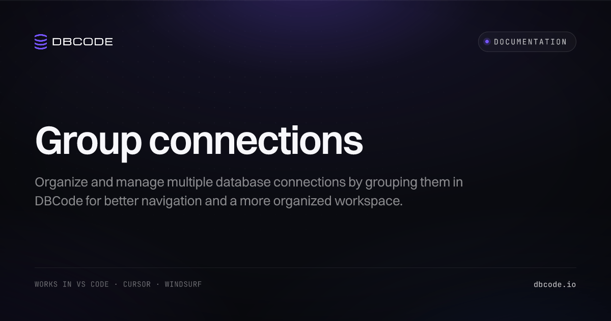 Group connections | DBCode