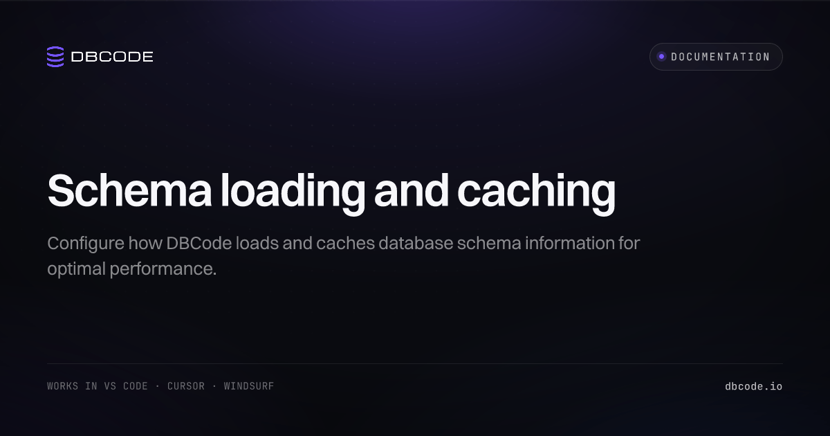 Schema Loading | DBCode