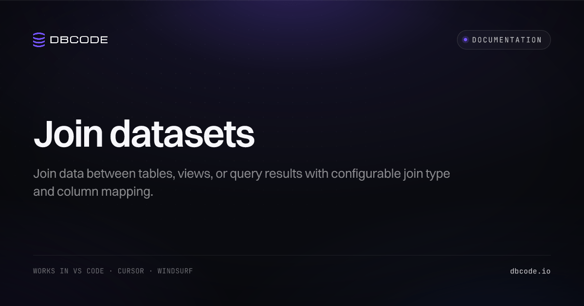 Join datasets | DBCode