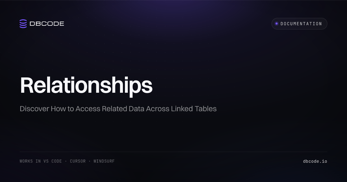 Relationships | DBCode