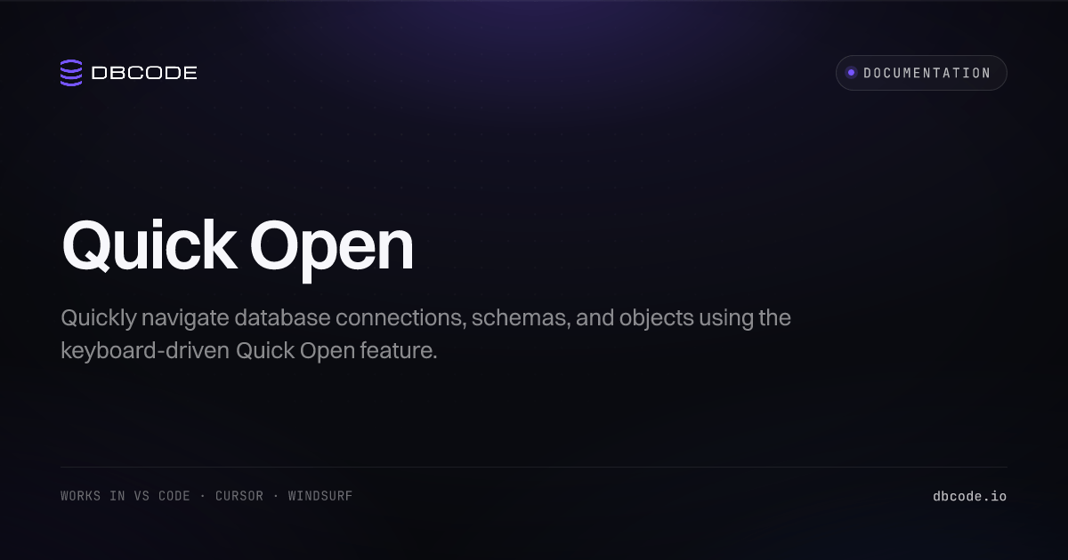 Quick Open | DBCode
