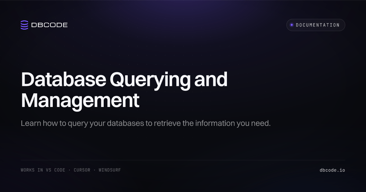 Database Querying and Management | DBCode