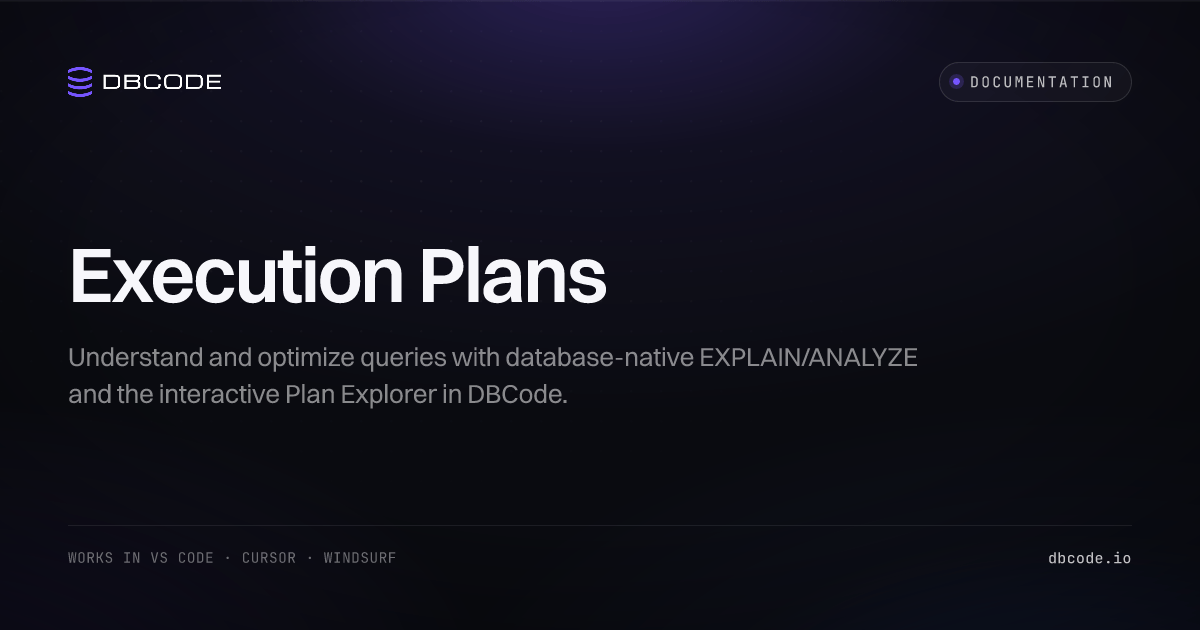 DBCode - Docs - Execution Plans