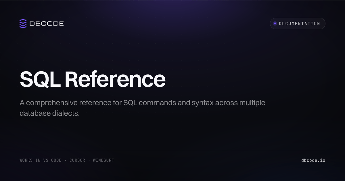 SQL Reference | DBCode